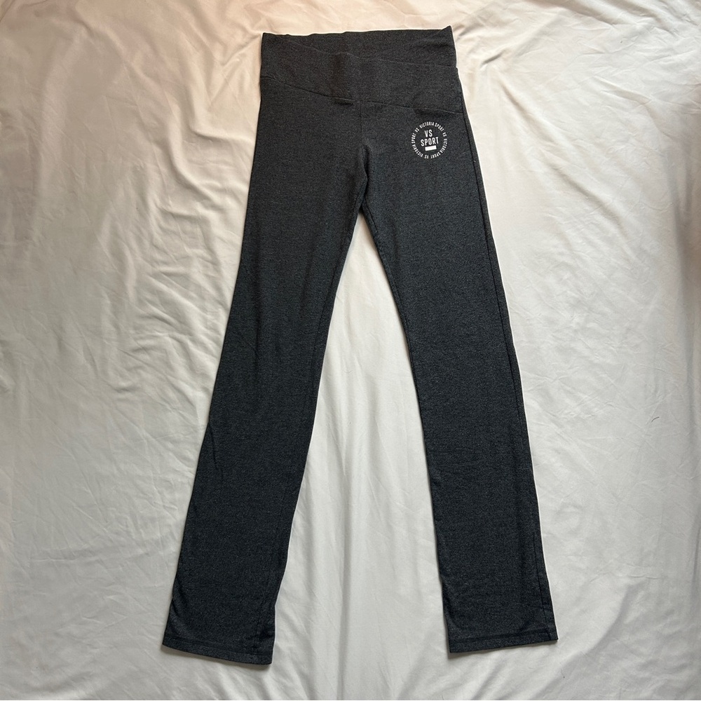 Victoria’s Secret grey straight leg leggings crossover waist size small